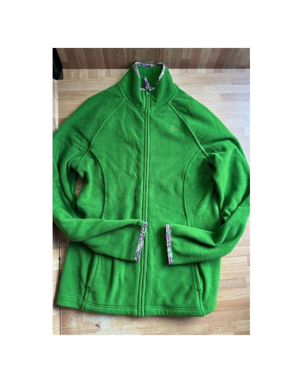 Lilly Pulitzer full-zip green fleece jacket size small women's
